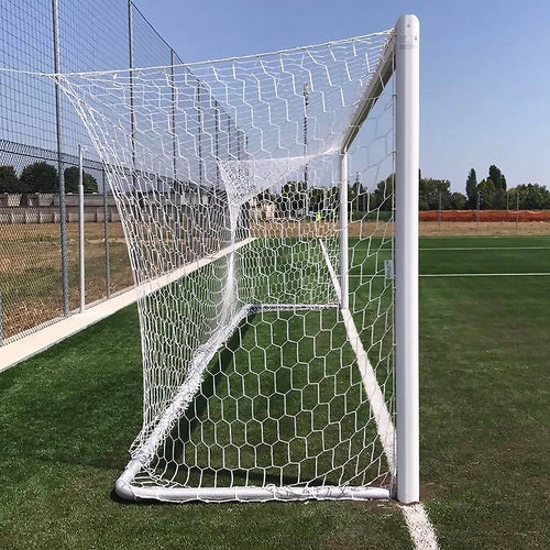 Football goal aluminium - 7.32m x 2.44m with net and lifting system