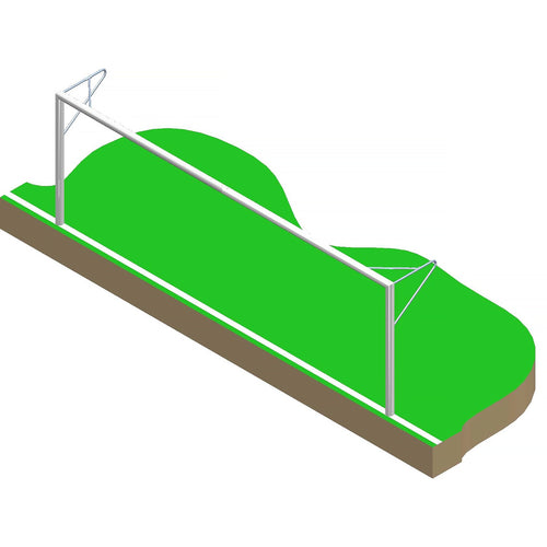 8-a-side football goal aluminium to be sealed - 6m x 2.1m with net and sleeves