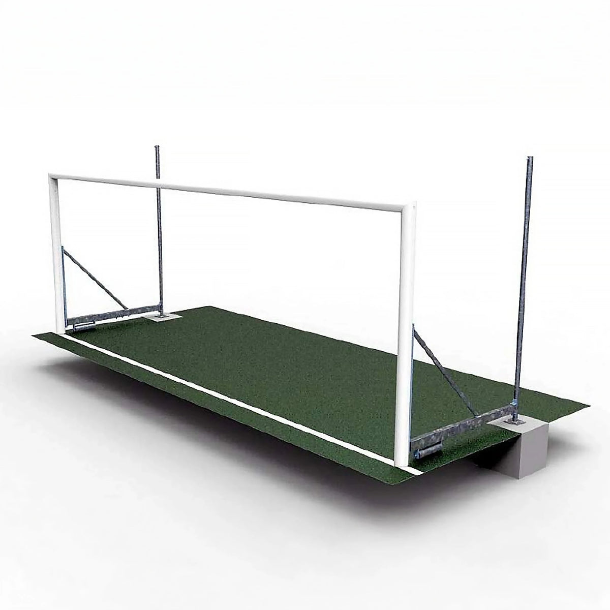 Pair of 8 a side aluminium folding and sealing football goals - 6m x 2.10m Powershot