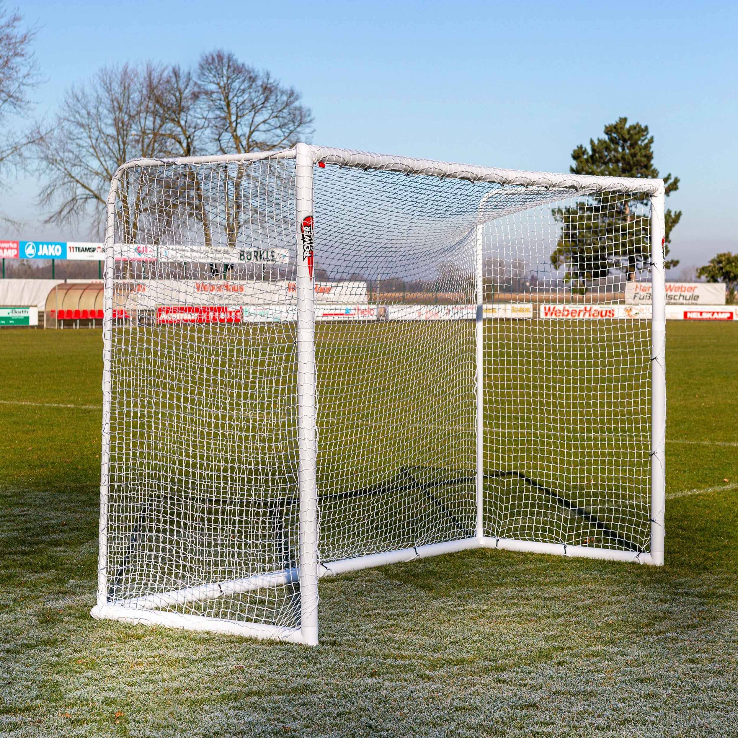 STADIUM Football Goal - 3m x 2m - uPVC - White