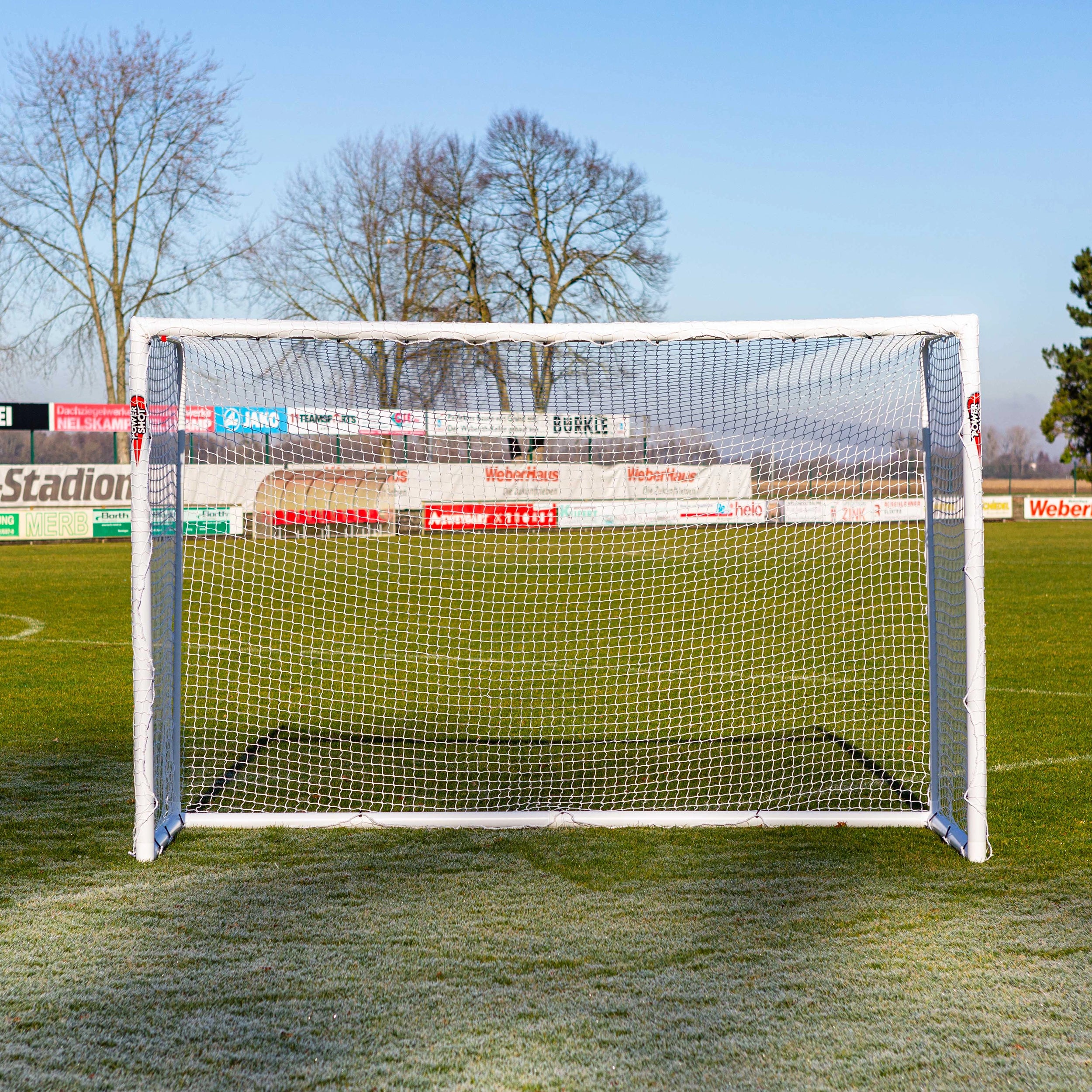 STADIUM Football Goal - 3m x 2m - uPVC - White