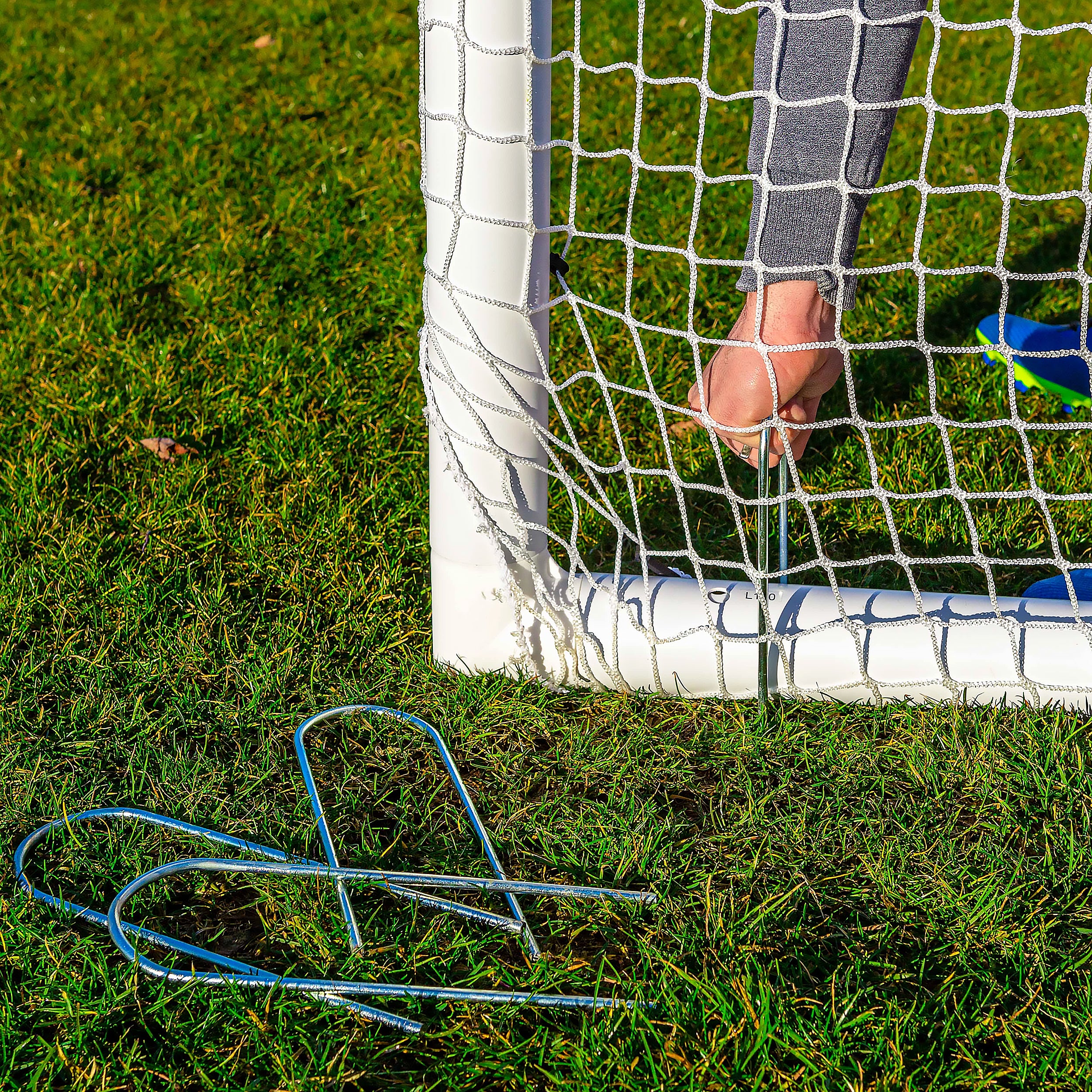 STADIUM Football Goal - 3m x 2m - uPVC - White
