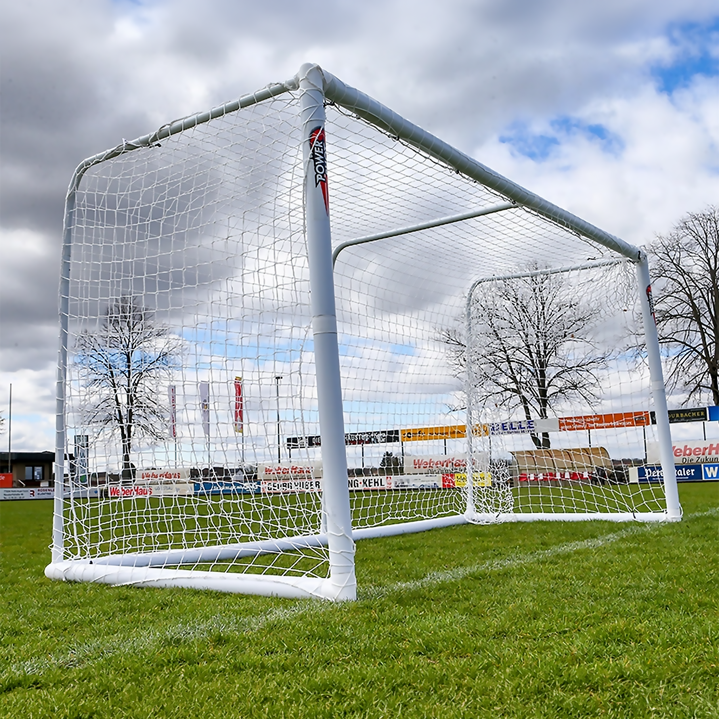 STADIUM Modular football goal - 4m x 1.5m and 3m x 1.5m - uPVC - White