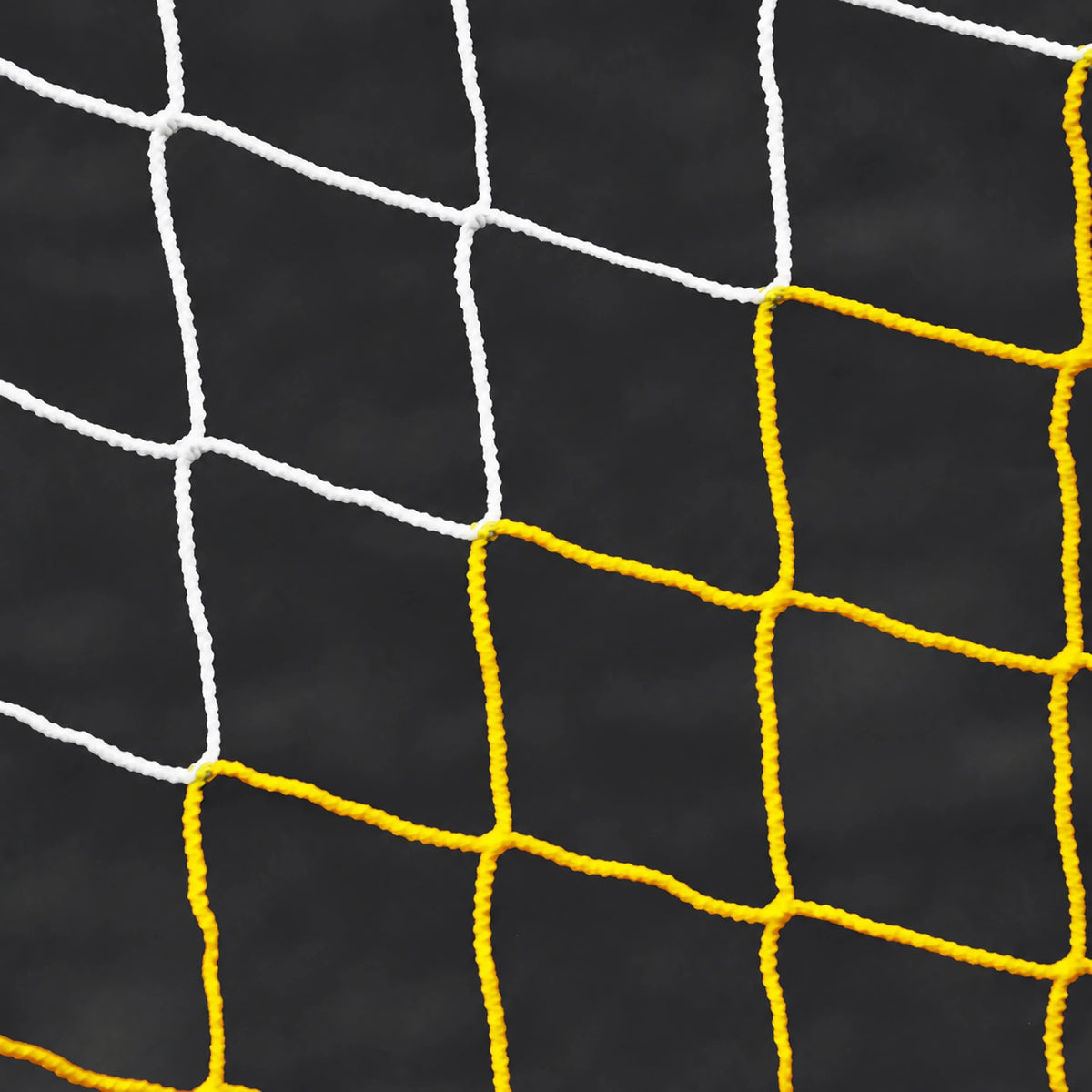 Voetbalnet wit/geel- 7.5m x 2.5m x 0.8m x 2m