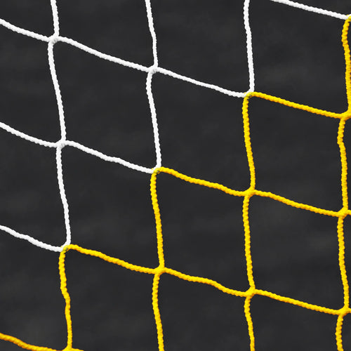 Voetbalnet wit/geel- 7.5m x 2.5m x 0.8m x 2m