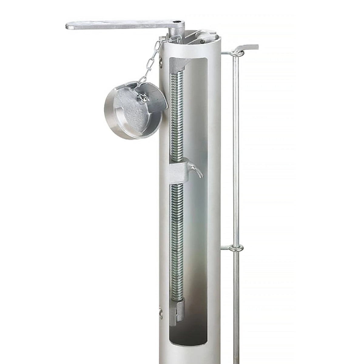 Pair of aluminium round tennis posts - 80mm x 80mm Carrington