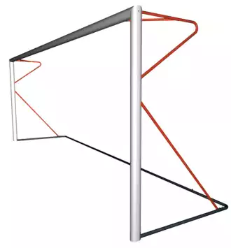 Transportable aluminium 8-a-side soccer goal 6 x 2.1 m - Red