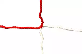 Football net in two colours (7.32 x 2.44 x 0.8 x 2m) White/Red (single)