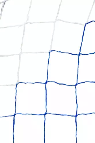 Stadium football net in two colours 4mm - White/Blue (single)