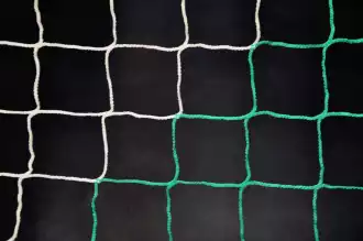 Stadium football net in two colours 4mm - White/Green (single)