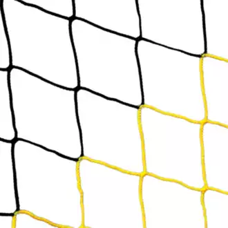 Stadium football net in two colours 4mm - Black/Yellow (single)