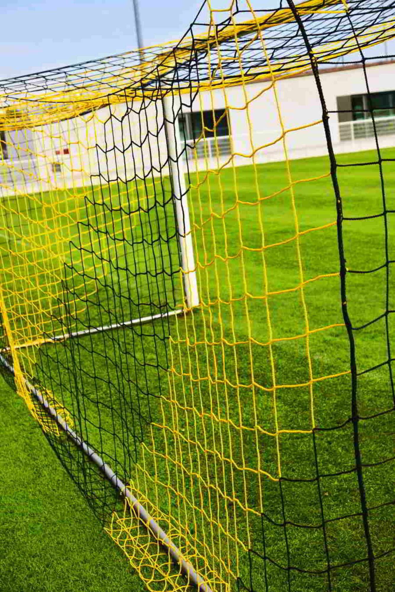 Image du produit : Stadium football net in two colours 4mm - Black/Yellow (single)