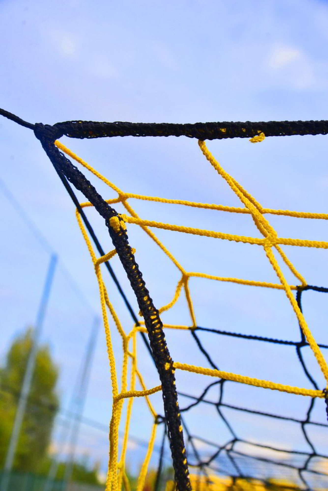 Image du produit : Stadium football net in two colours 4mm - Black/Yellow (single)