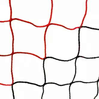 Stadium football net in two colours 4mm - Black/Red (single)