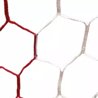 Stadium football net hexagonal 4mm - White/Red (single)