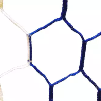 Stadium football net hexagonal 4mm - White/Blue (single)
