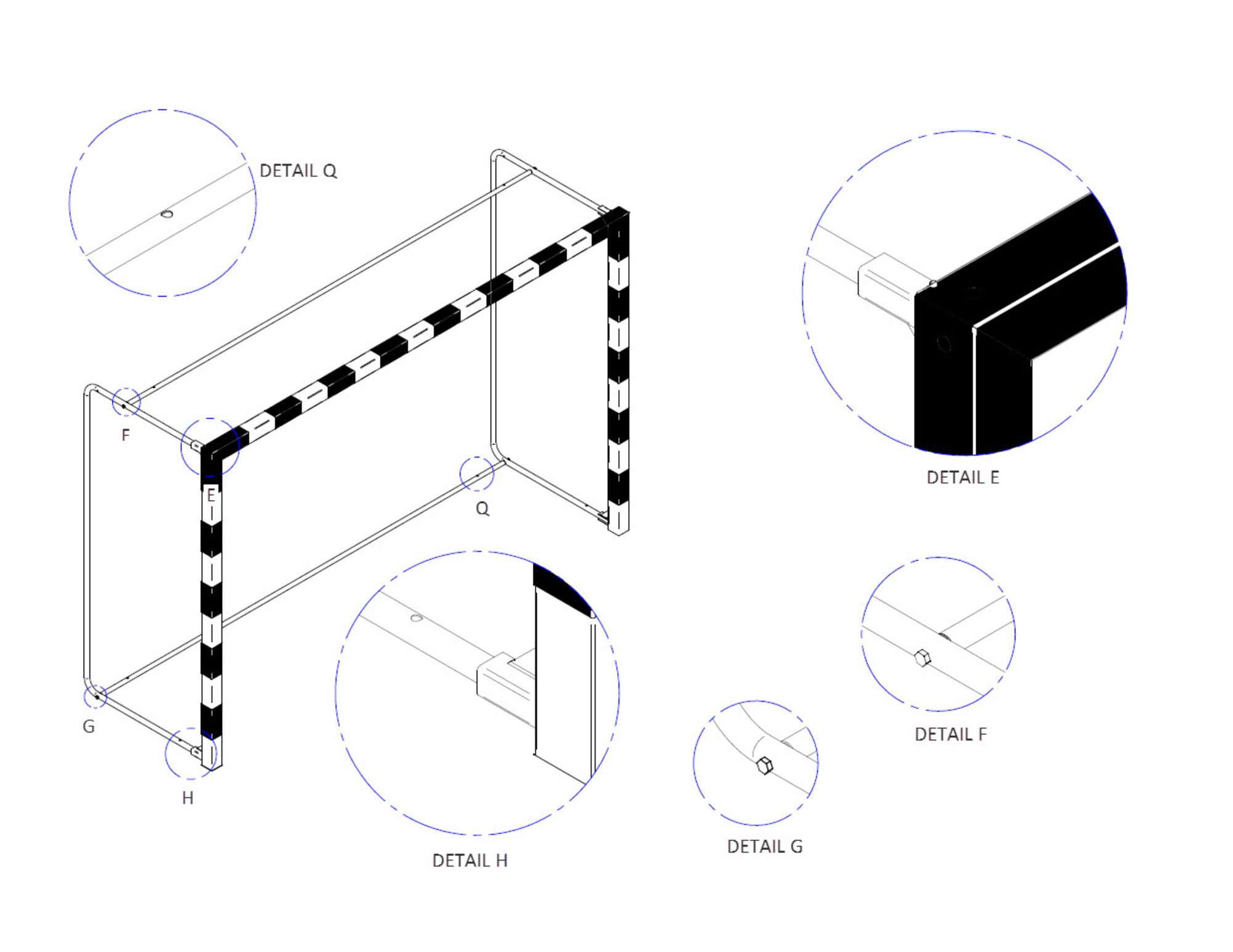 Image du produit : Handball goal - Mobile & Foldable - Steel or Aluminium