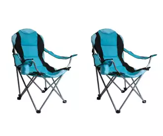 Set of 2 top-of-the-range camping chairs - Maximum comfort