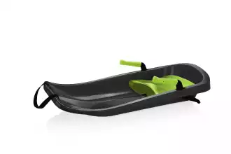 Child sled with brake and strap
