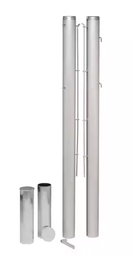 Image du produit : CARRINGTON® Round Tennis Posts - Aluminium with Ground Sockets