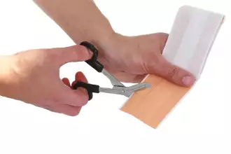 12 Cut-out water-resistant dressing strips