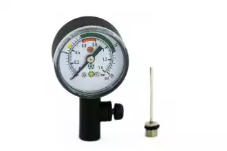 Pressure gauge for balls with integrated needle
