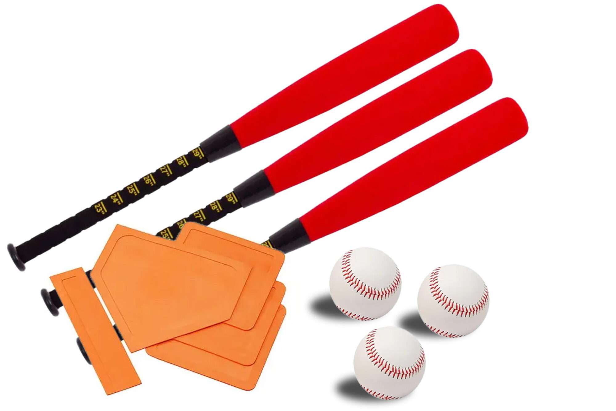 Image du produit : Set of 3 baseball bats, 3 baseballs and bases 