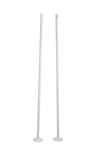 Pair of tennis single posts - White aluminium