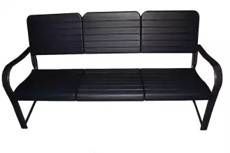 Plastic reinforced with steel indoor outdoor bench 3-man