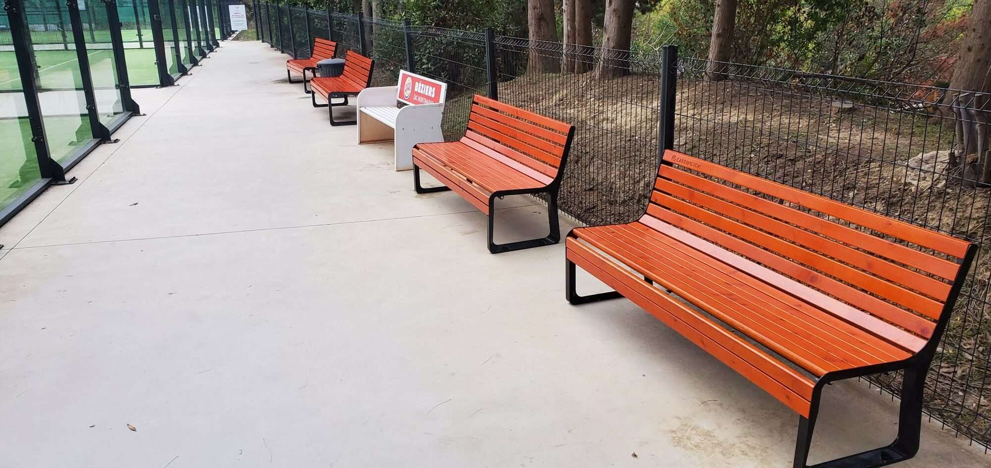 Image du produit : Premium wooden tennis bench with backrest - 180 cm