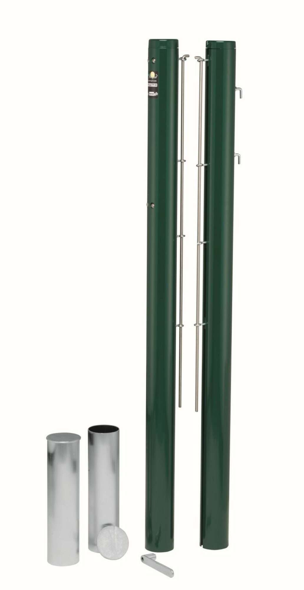 Image du produit : Pair of green aluminium round tennis posts