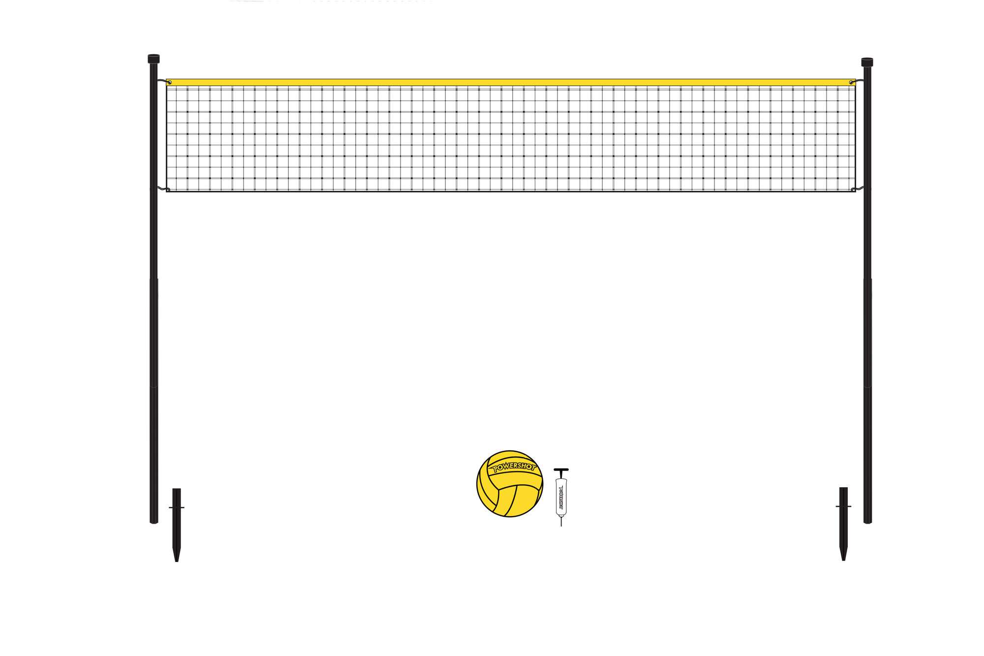 Image du produit : Volleyball set 6m - With posts, net, ball and pump